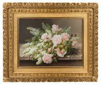 White Lilacs and Pink Roses
