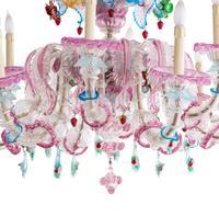 A Murano Colored Glass Twelve-Light Chandelier