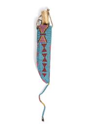 Sioux Beaded Knife Case, with Antler Handled Knife