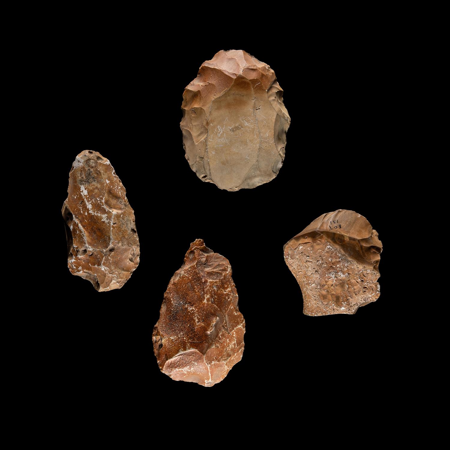 Four Paleolithic Flint Hand Axes
