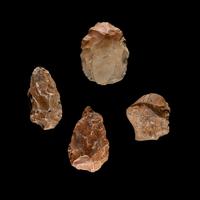 Four Paleolithic Flint Hand Axes