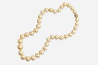 An 18K Gold, South Sea Pearl, and Yellow Diamond Necklace