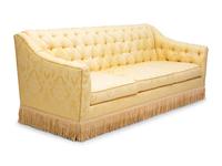 A Button-Tufted Damask-Upholstered Sofa
