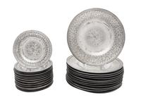 A Set of Chinese Metal Dinnerware Articles