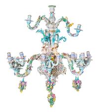 A Meissen Porcelain Twenty-Four Light Chandelier