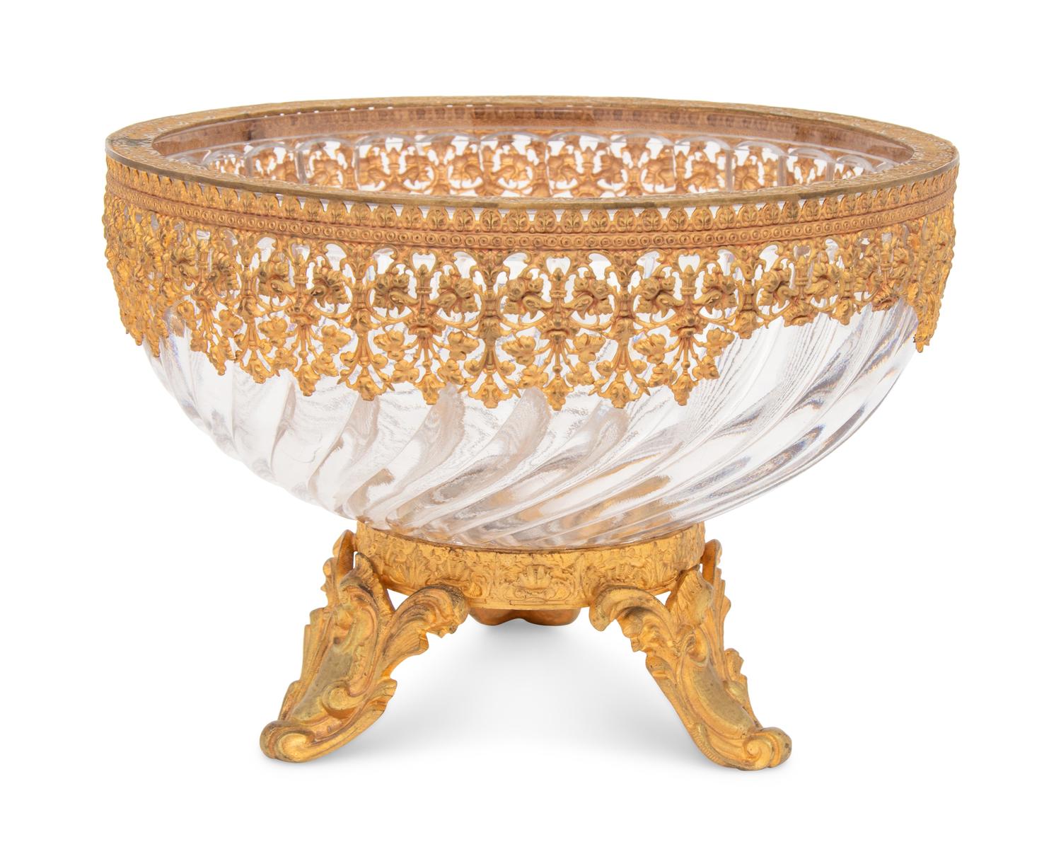 A Baccarat Gilt Metal Mounted Center Bowl