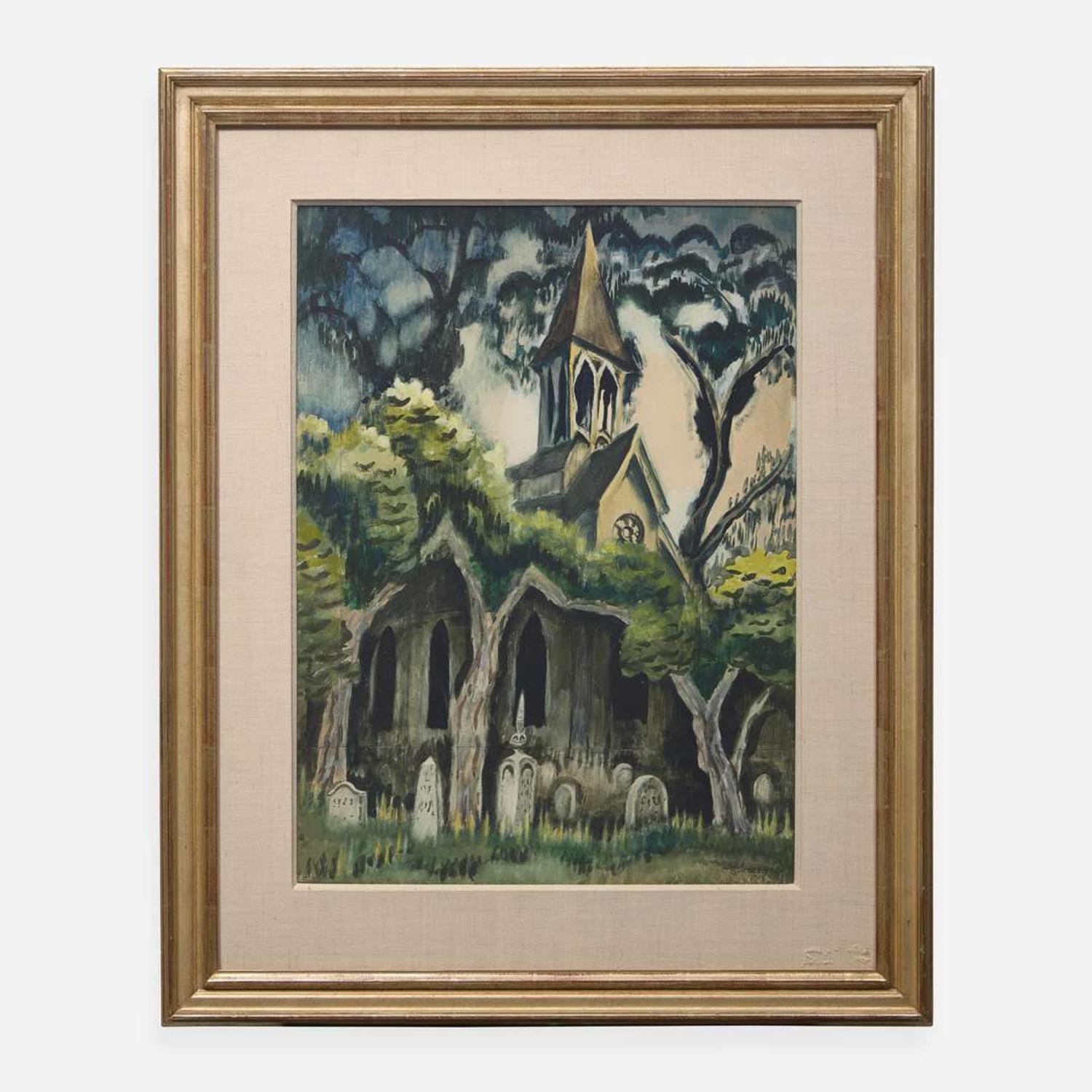 Charles Burchfield (American, 1893–1967) Country Church in June (Country Churchyard)