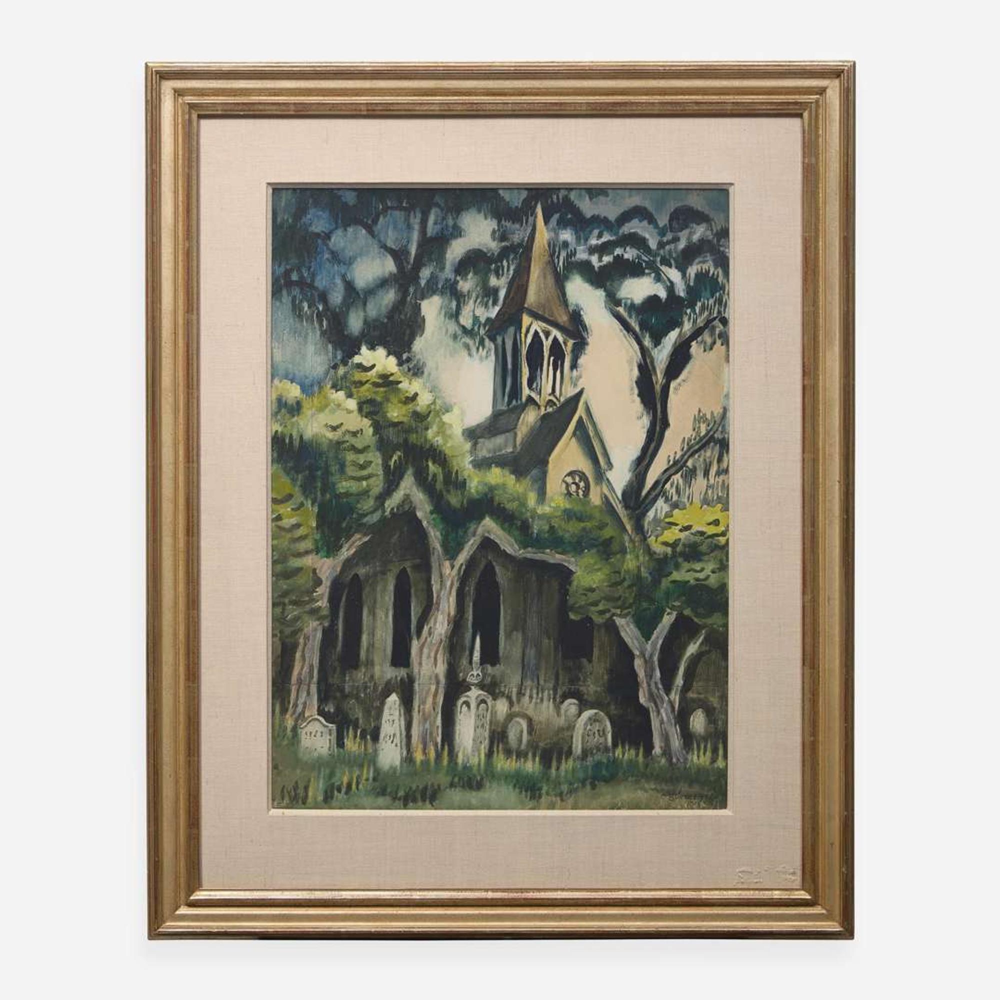 Charles Burchfield (American, 1893–1967) Country Church in June (Country Churchyard)