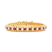 YELLOW GOLD, RUBY AND DIAMOND BRACELET