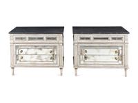 A Pair of Amy Howard Painted and Mirror Veneered Commodes