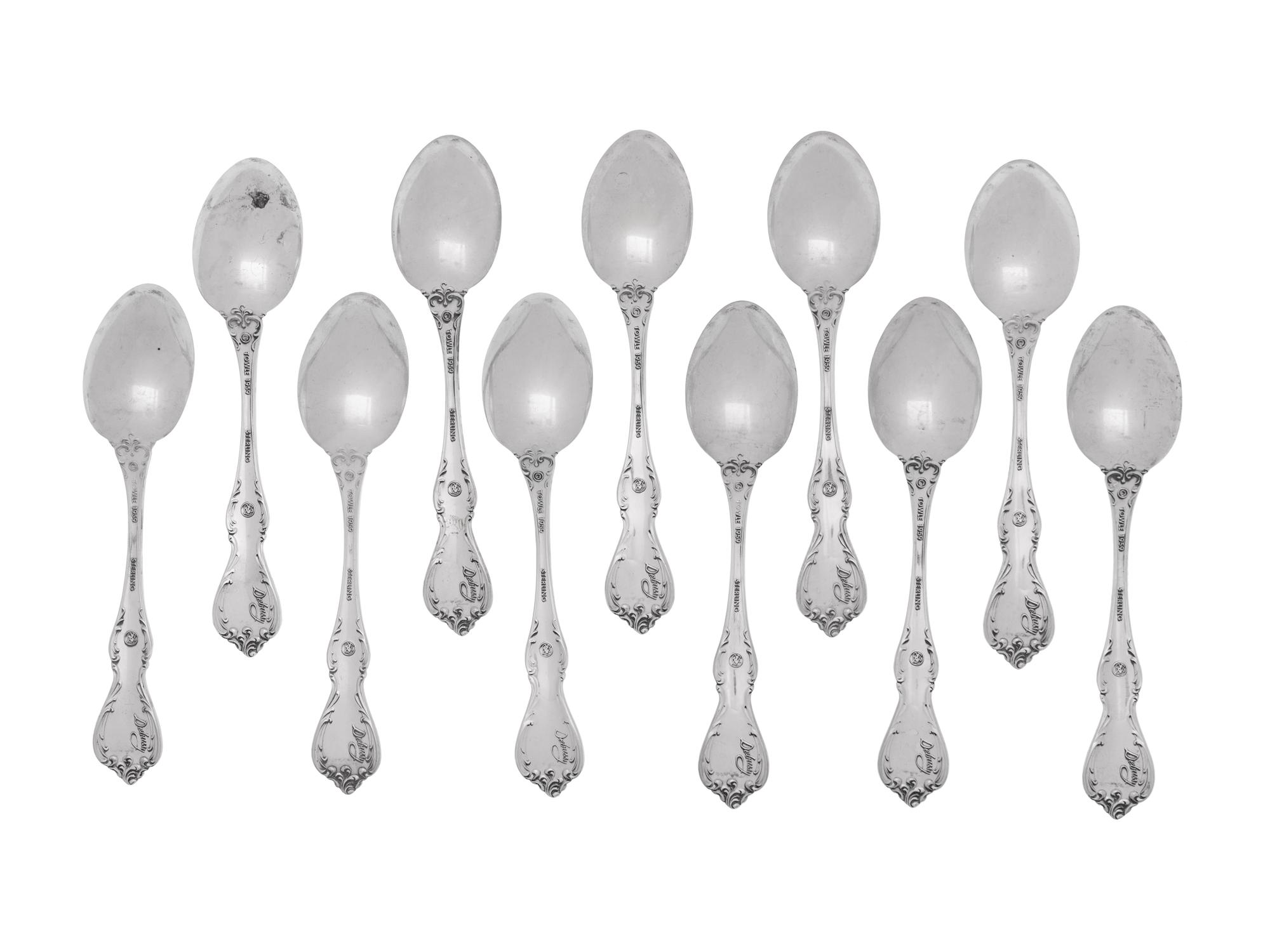 A Set of Eleven American Silver Teaspoons