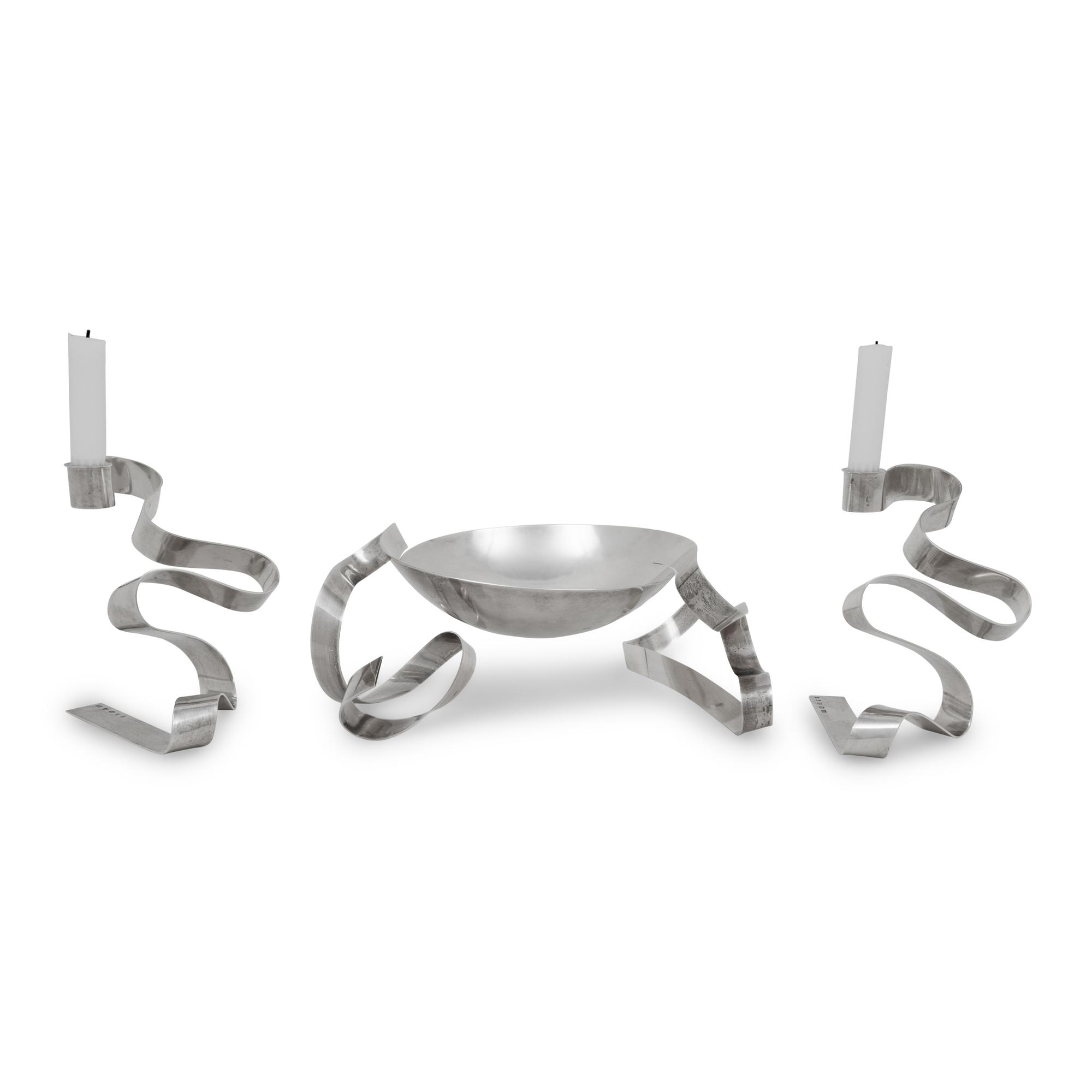 An English Silver Modernist Table Garniture