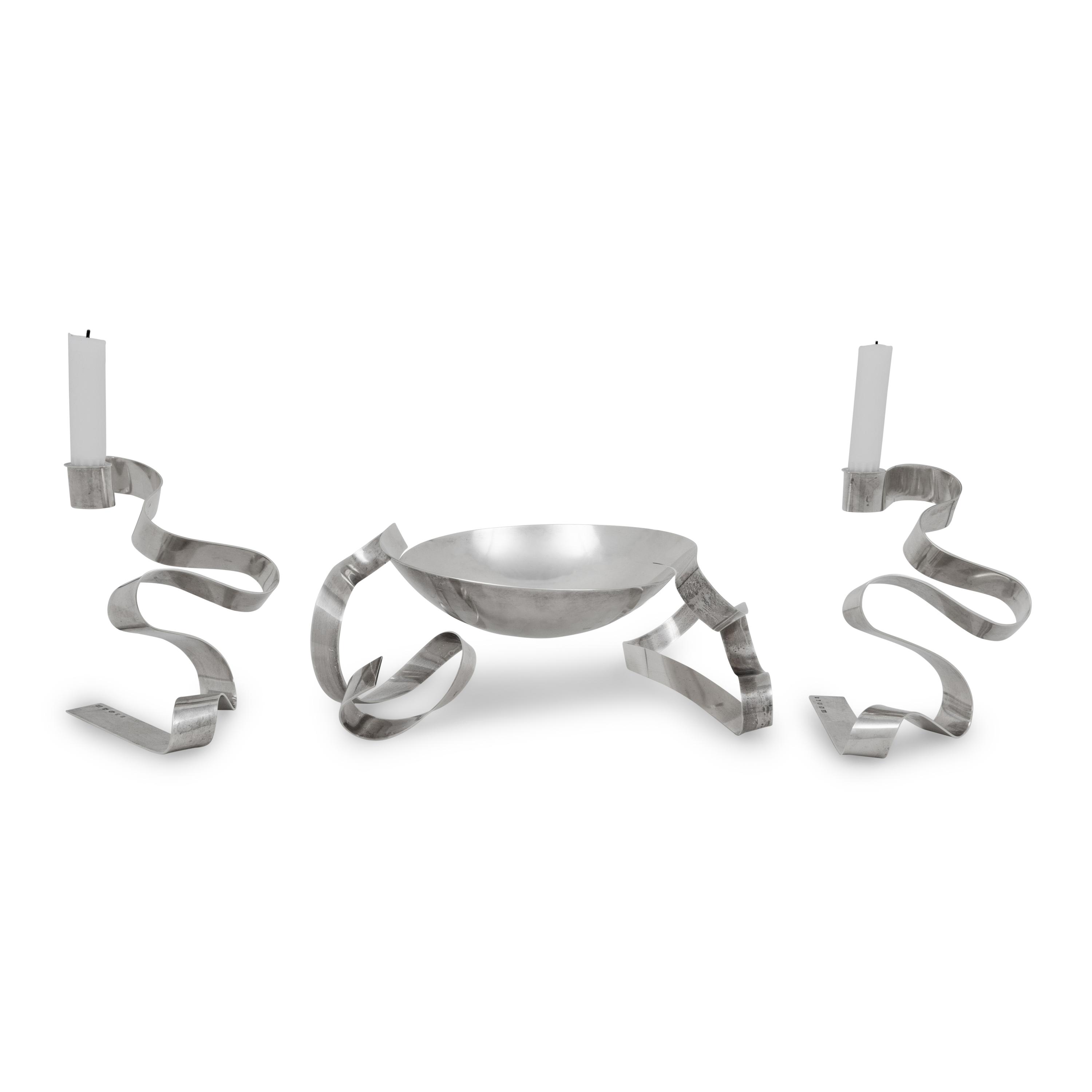 An English Silver Modernist Table Garniture