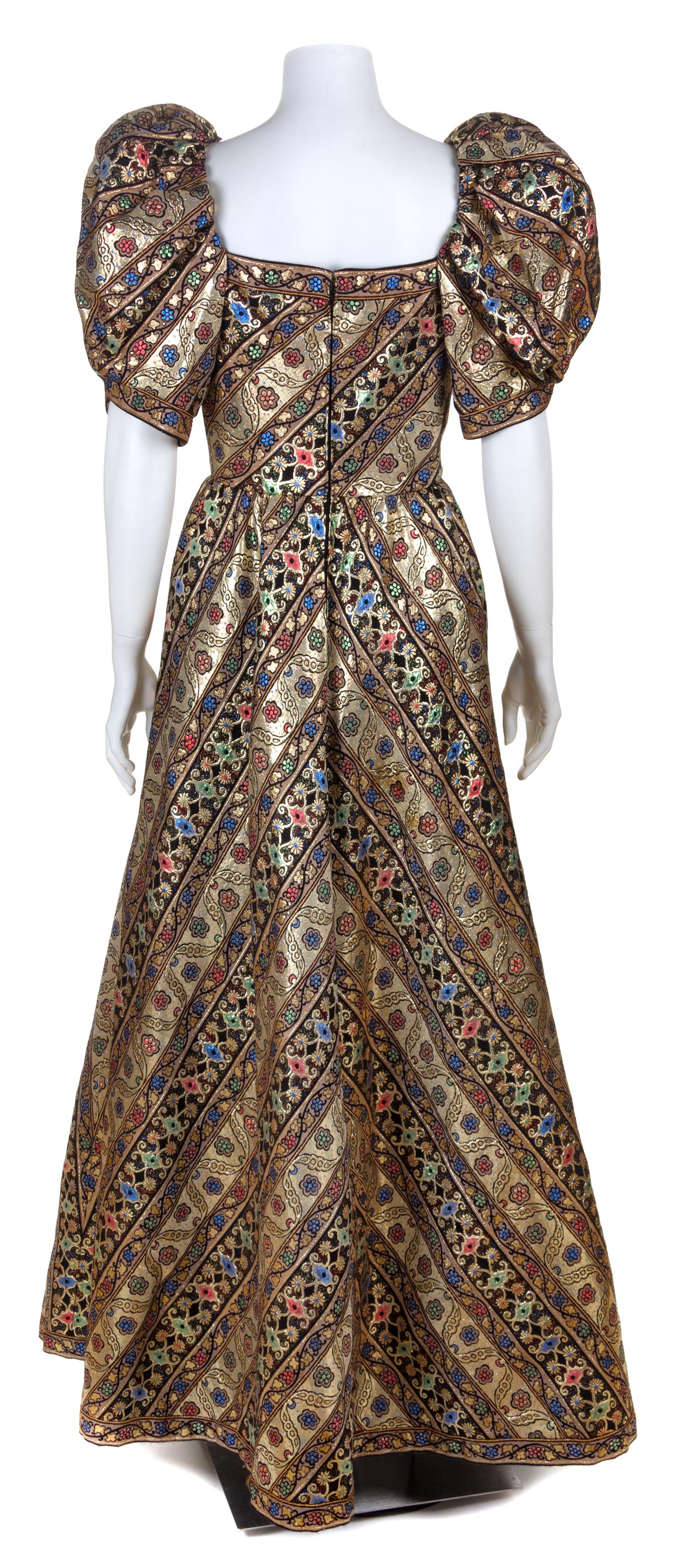 A Leonard Gold Brocade Gown, No size.