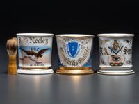 Three Fraternal Porcelain Shaving Mugs