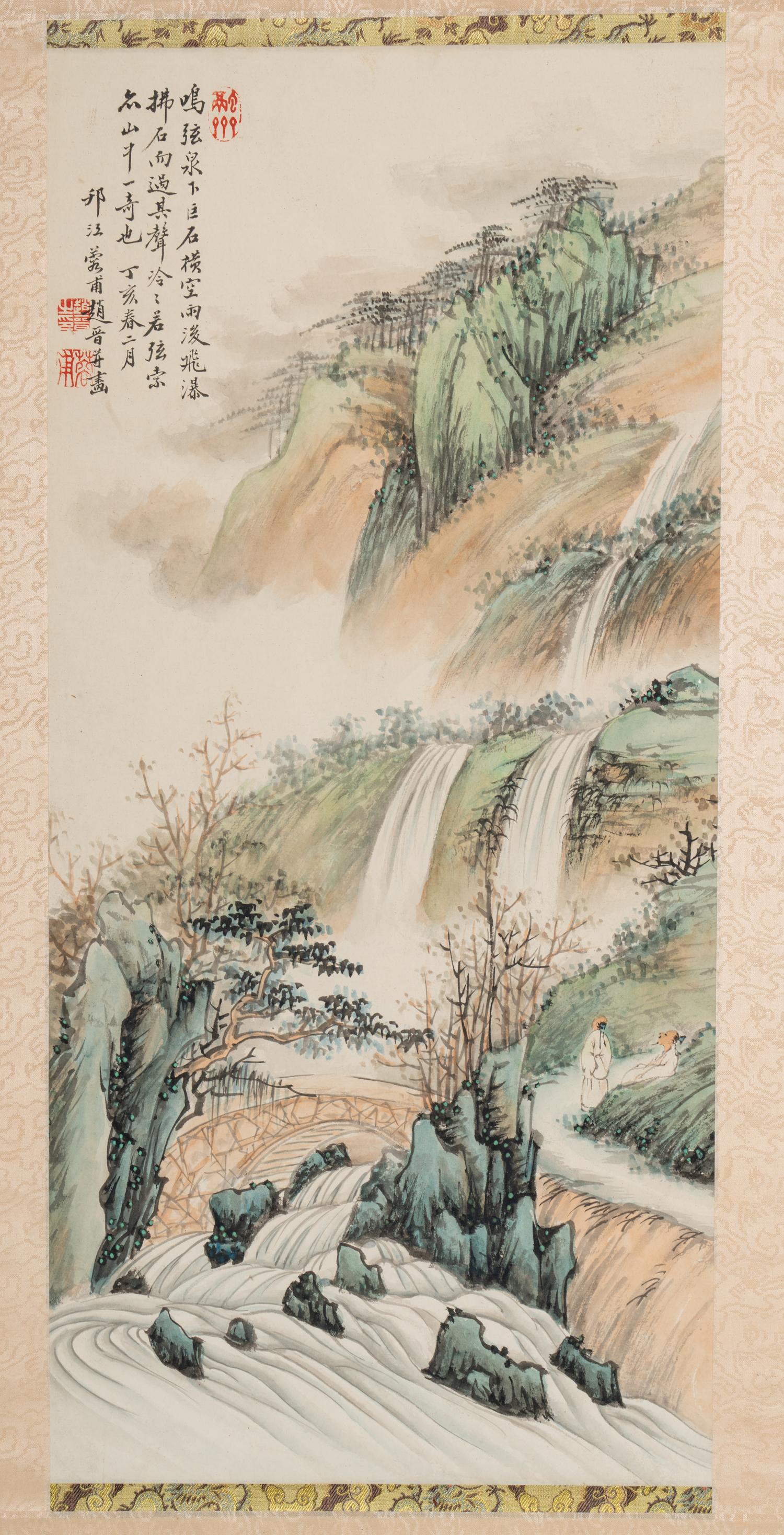 Two Chinese Ink and Color Paintings