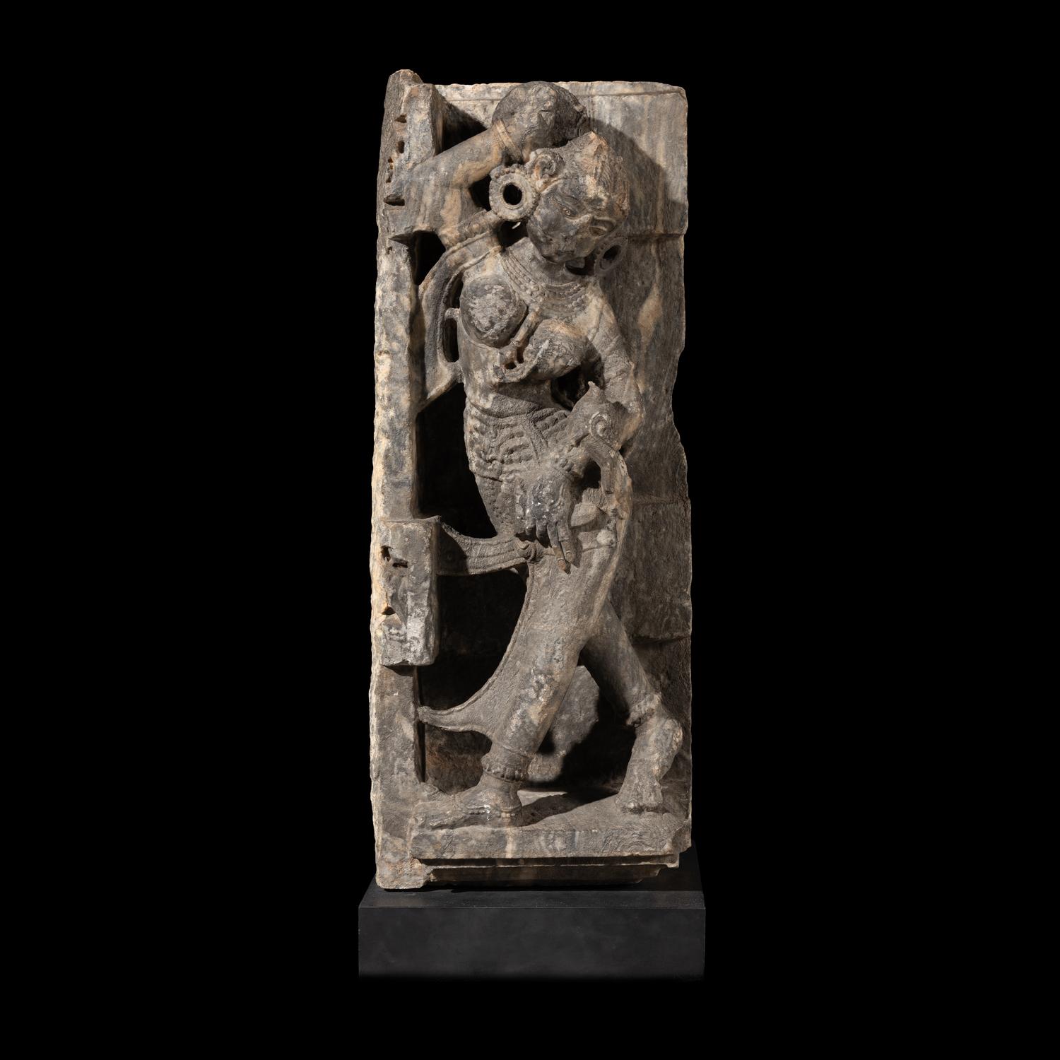 An Indian Marble Figure of Alasya Kanya, Rajasthan, Mount Abu, Circa 14th Century