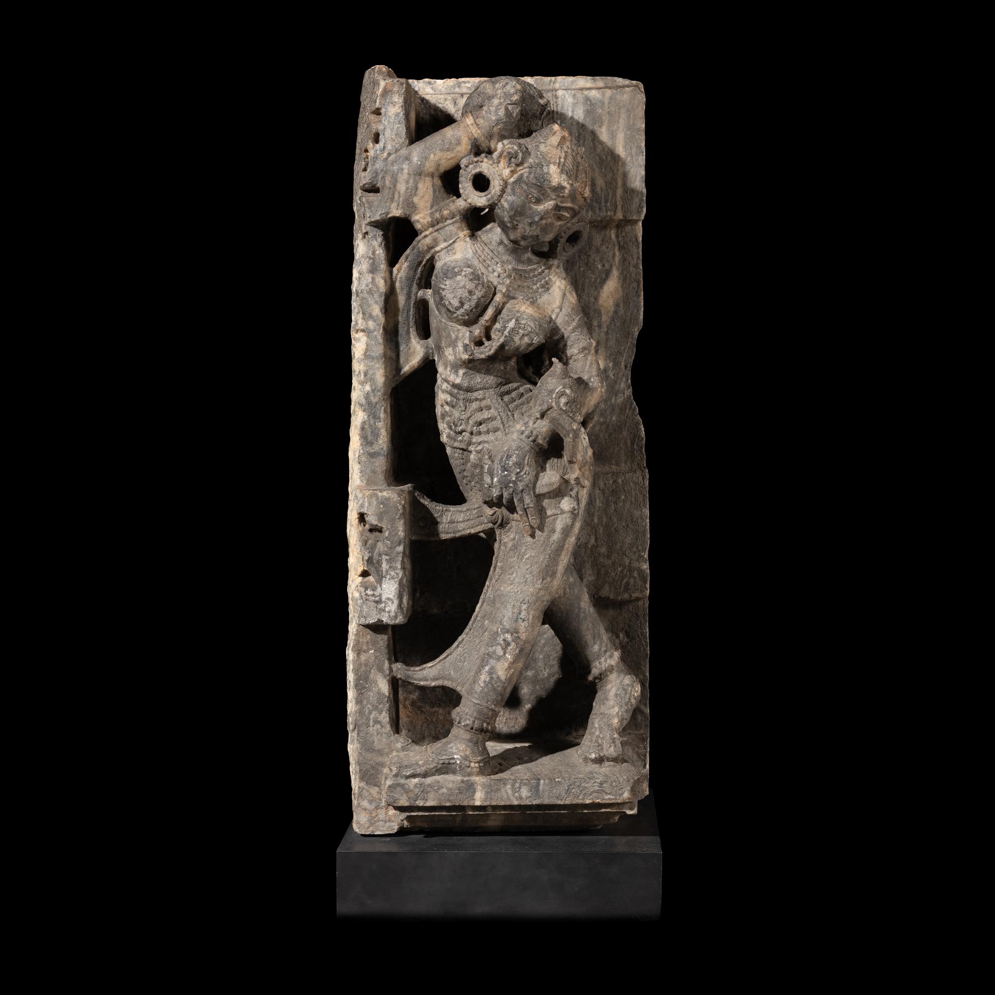 An Indian Marble Figure of Alasya Kanya, Rajasthan, Mount Abu, Circa 14th Century
