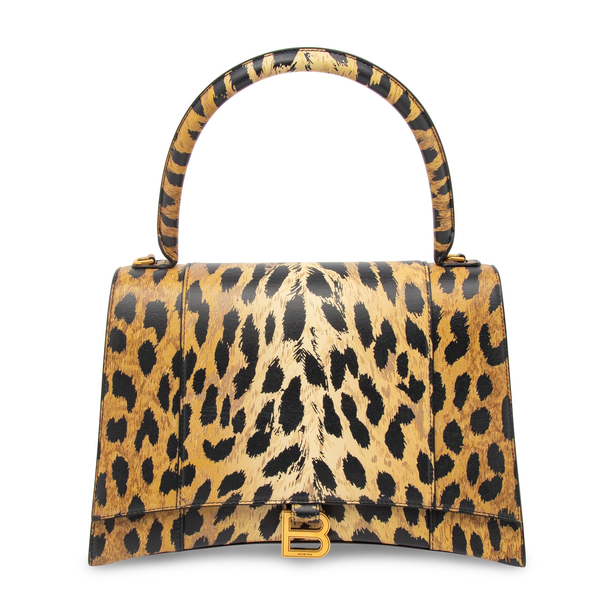 BALENCIAGA, LEOPARD-PRINT HOURGLASS BAG