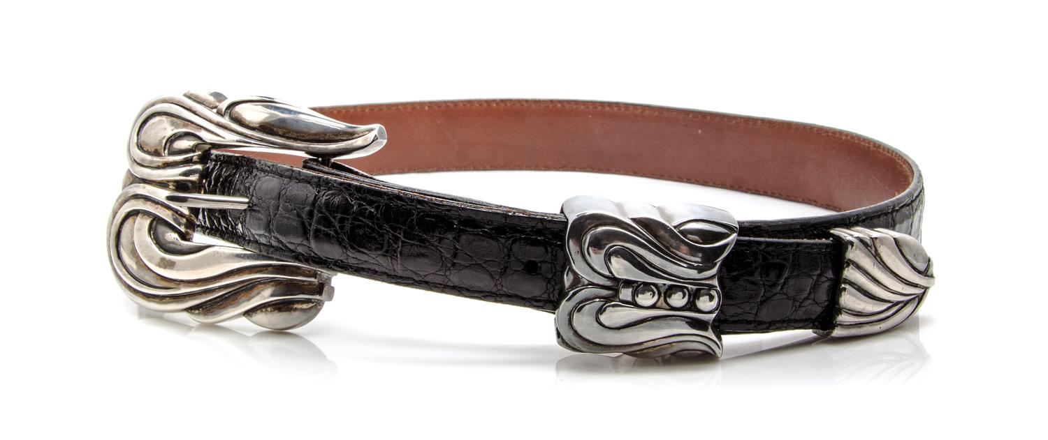 Two Barry Kieselstein-Cord Alligator Belt Straps,