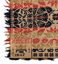 A Jacquard Woven Cotton and Wool Coverlet