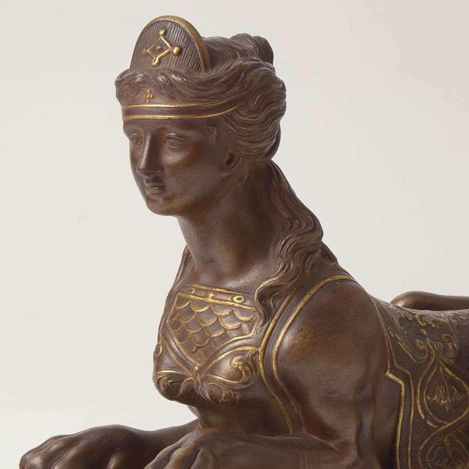 A Wedgwood Bronzed Black Basalt Figure of A Sphinx UK, 1880s