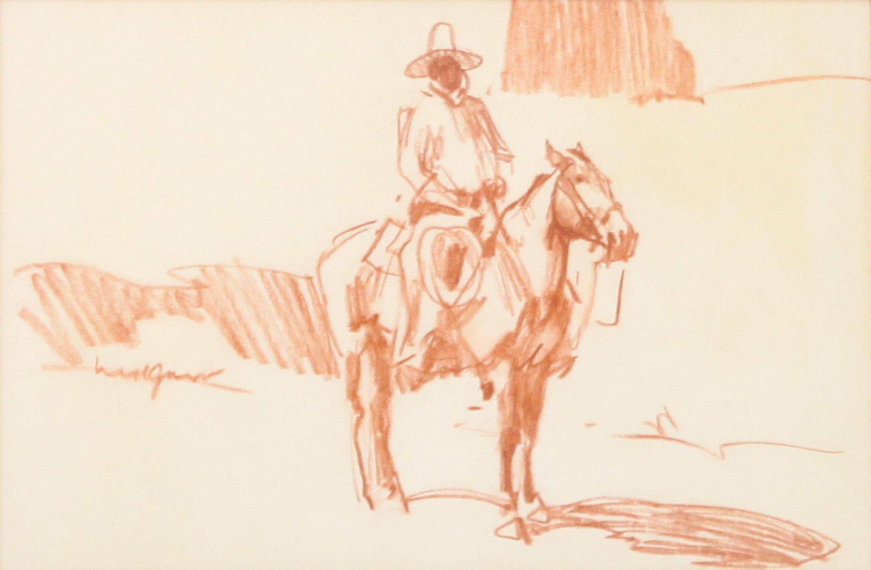 Ned Jacob, (American, b. 1938), Monument Valley Horseman