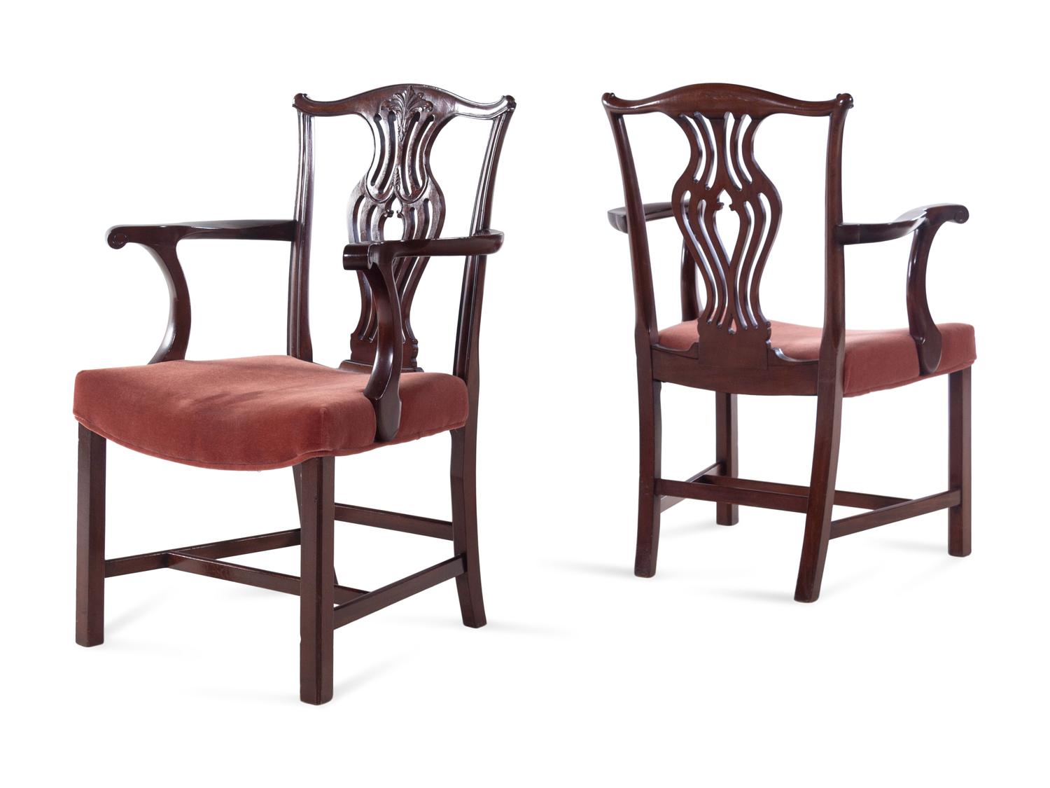 A Pair of George III Style Mahogany Armchairs