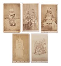 CROSS, W.R. (1839-1907), photographer. A group of 5 CDVs of Brule Sioux Chief Spotted Tail and his family. Niobrara, NE.