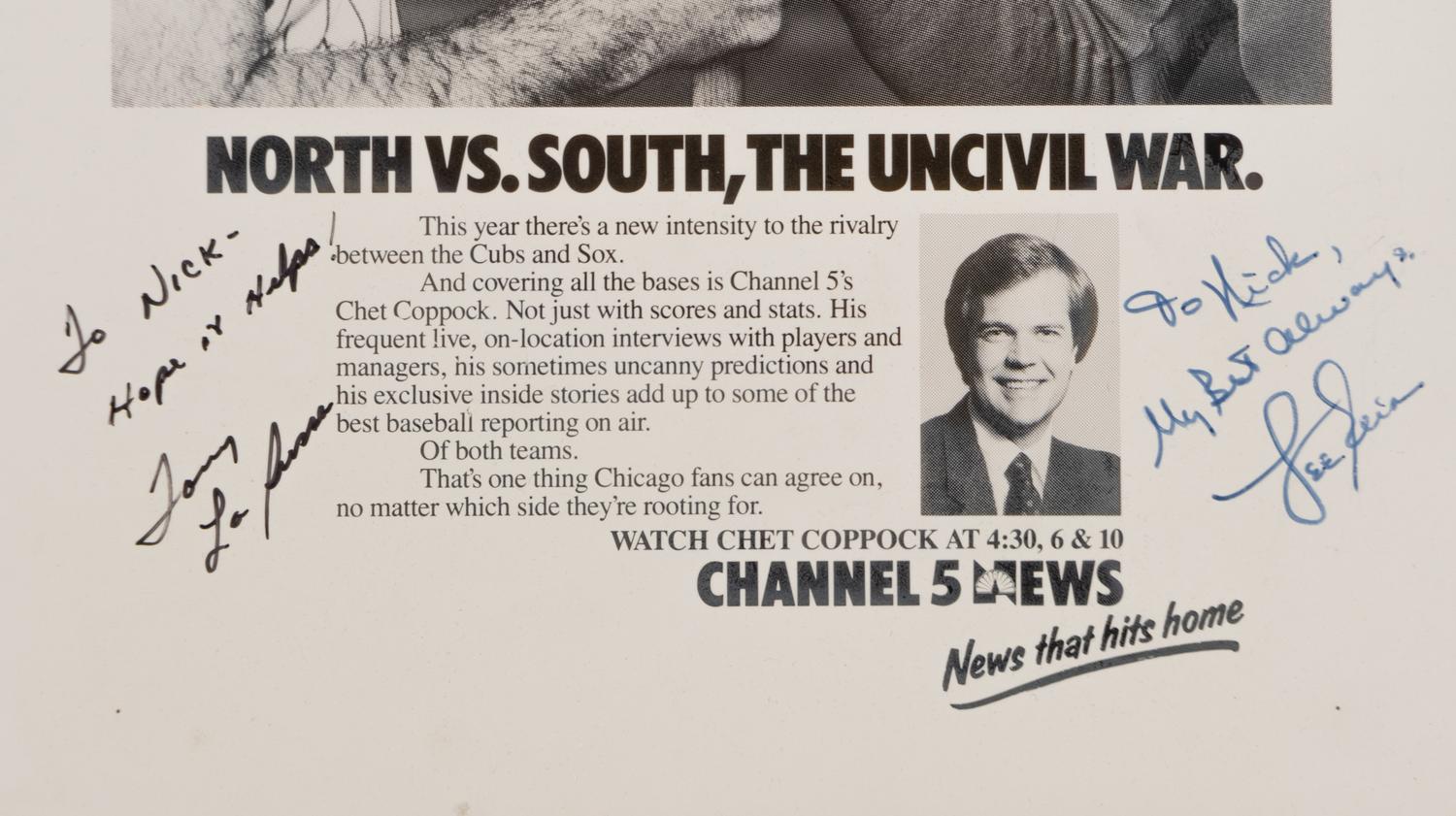 A Group of Rare Vintage Chicago Channel 5 Signed Autograph Promotional Posters Including Many Chicago Sports Legends,