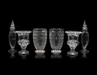 Three Pairs of Molded Glass Vases
