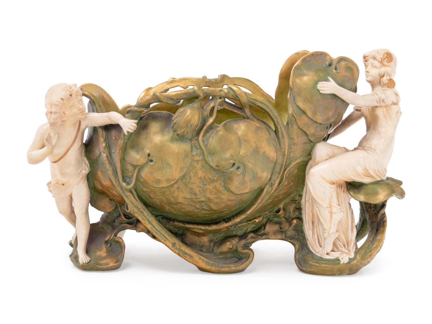 An Austrian Ceramic Figural Jardinière