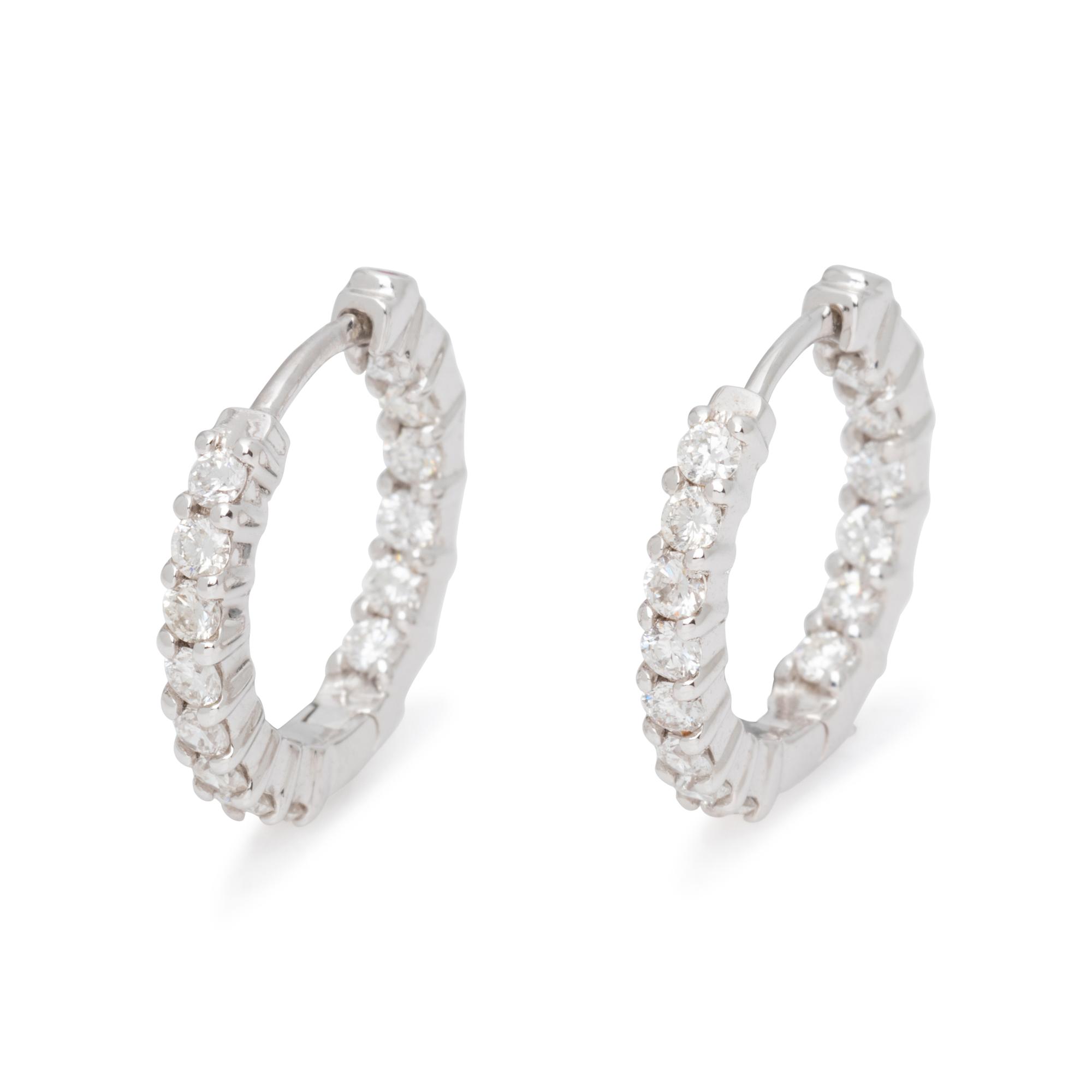 ROBERTO COIN, DIAMOND HOOP EARRINGS