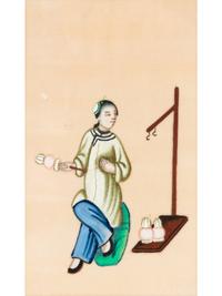 A Set of Seven Chinese Export Pith Paintings