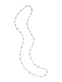 MOONSTONE, SAPPHIRE, AND DIAMOND NECKLACE