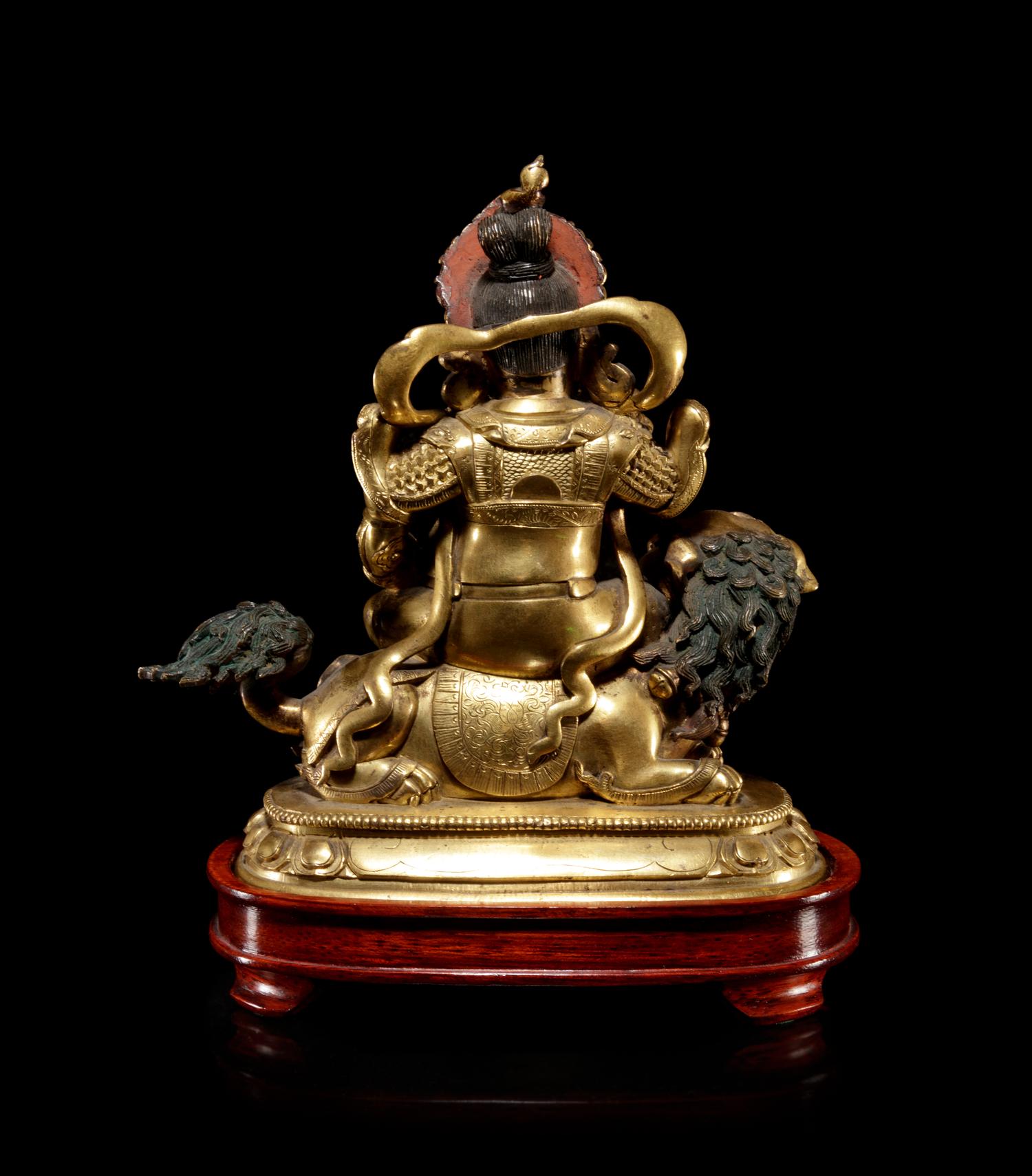 A Sino-Tibetan Gilt Bronze Figure of Bodhisattva Lokapala Vaishravana