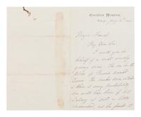 LINCOLN, Mary Todd (1818-1882). Autograph letter signed ("Mary Lincoln"), to B.B. French, Washington, D.C., 16 January 1864.