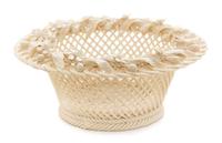 A Belleek Porcelain Basket Diameter 5 1/2 inches.