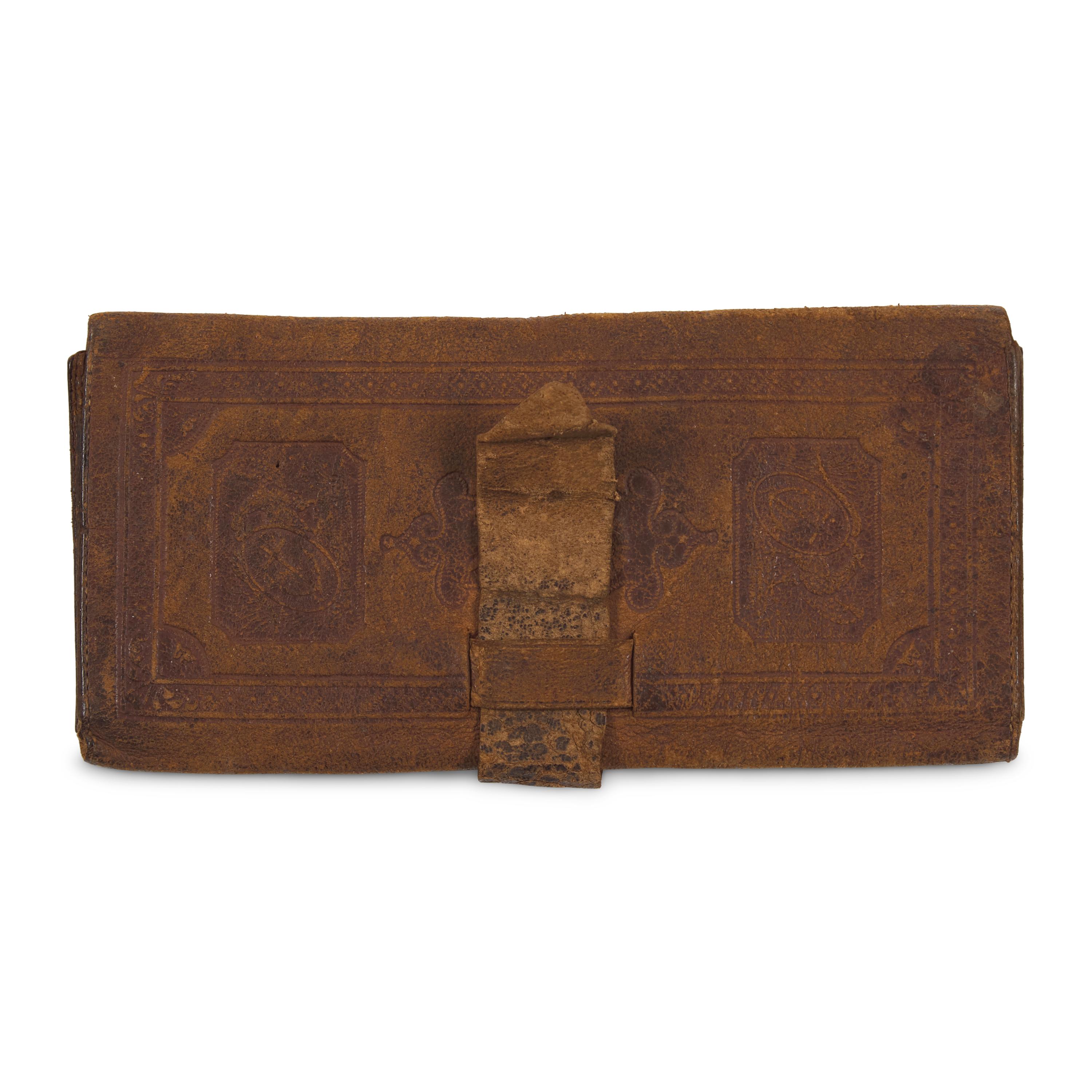 [War of 1812] Tooled Leather Wallet, Purportedly Once Belonging to Commodore James Biddle