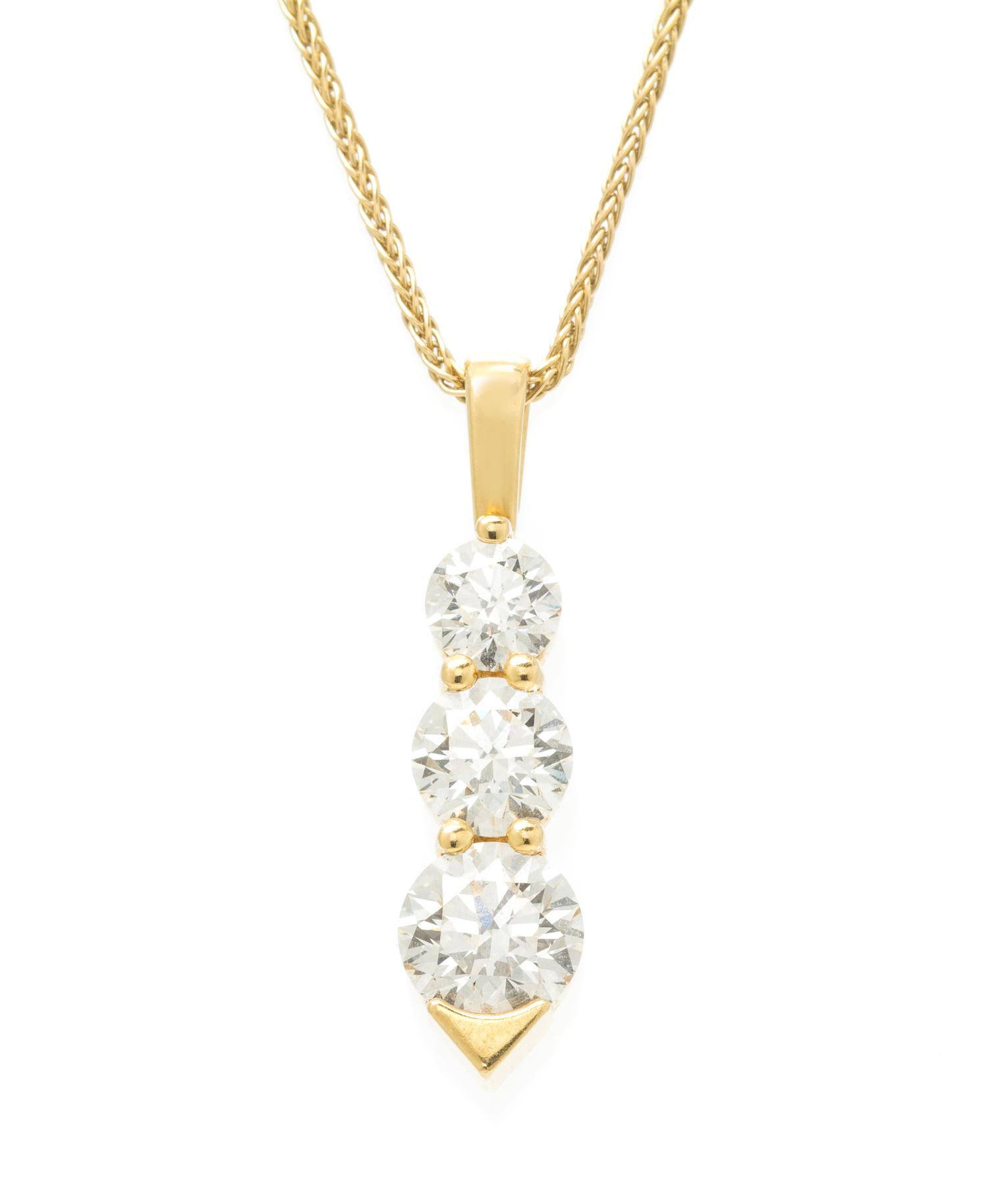 An 18 Karat Yellow Gold and Diamond Pendant, Hearts on Fire, 6.50 dwts.