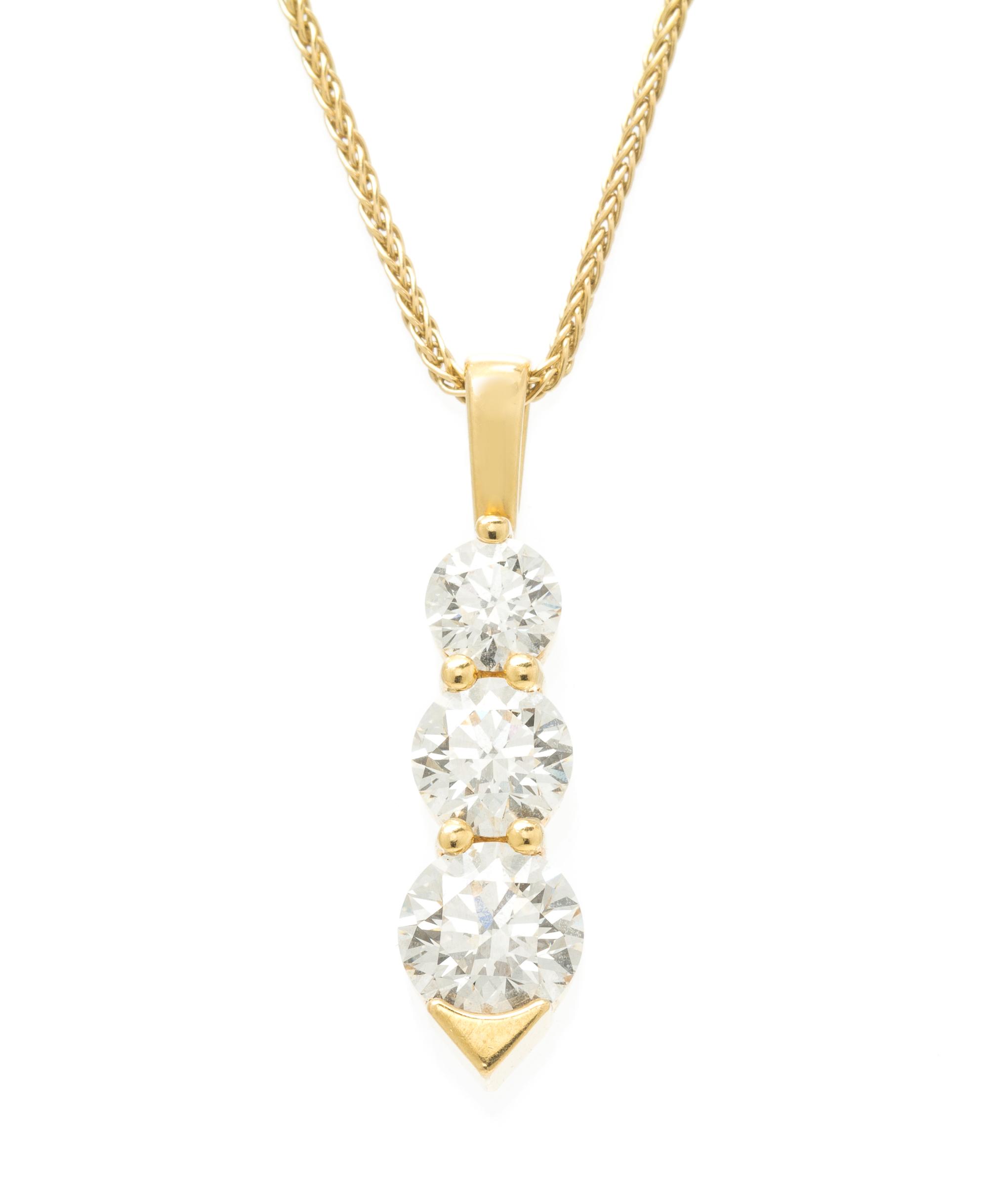 An 18 Karat Yellow Gold and Diamond Pendant, Hearts on Fire, 6.50 dwts.
