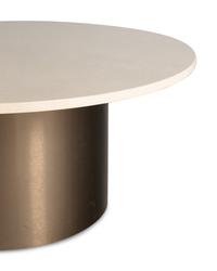 A Contemporary Metal and Marble-Top Low Table