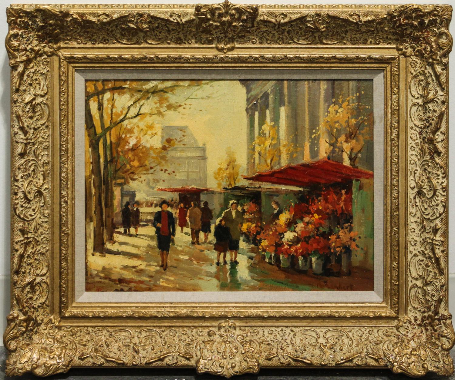 Rene Rambert, (French, 1901-1991), Parisian Flower Market