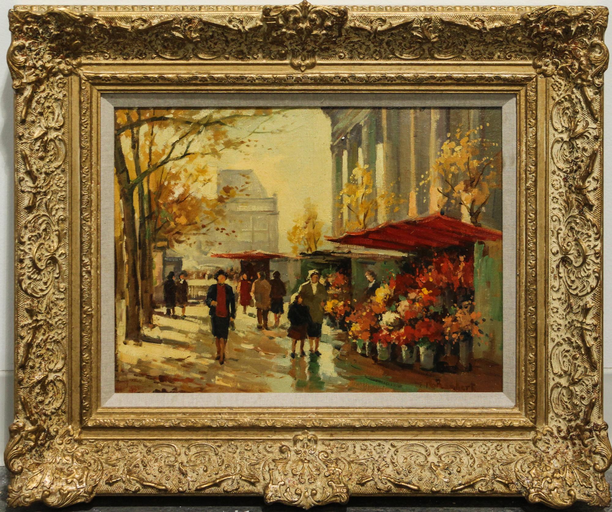 Rene Rambert, (French, 1901-1991), Parisian Flower Market