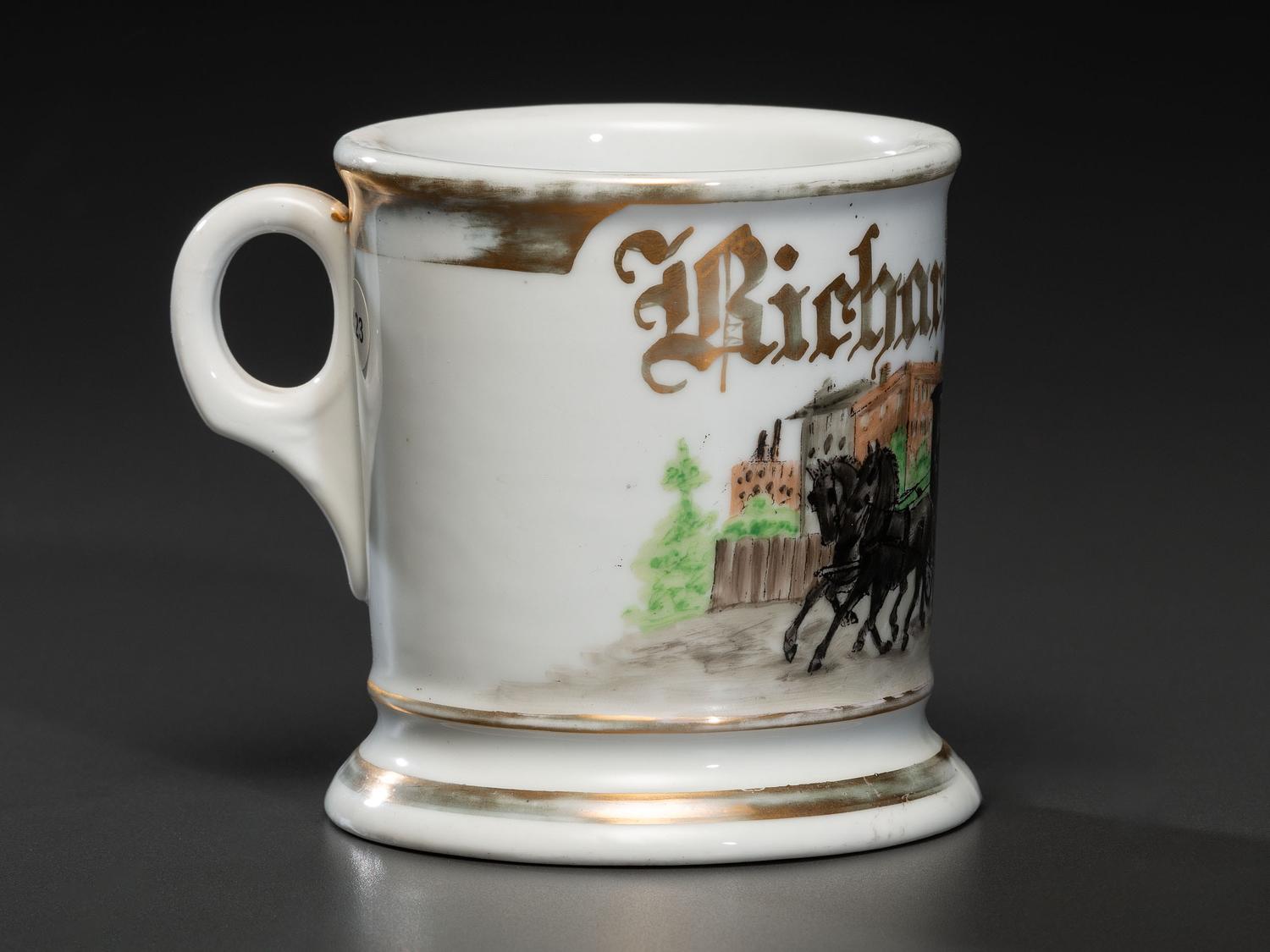 An Undertaker's Porcelain Occupational Shaving Mug