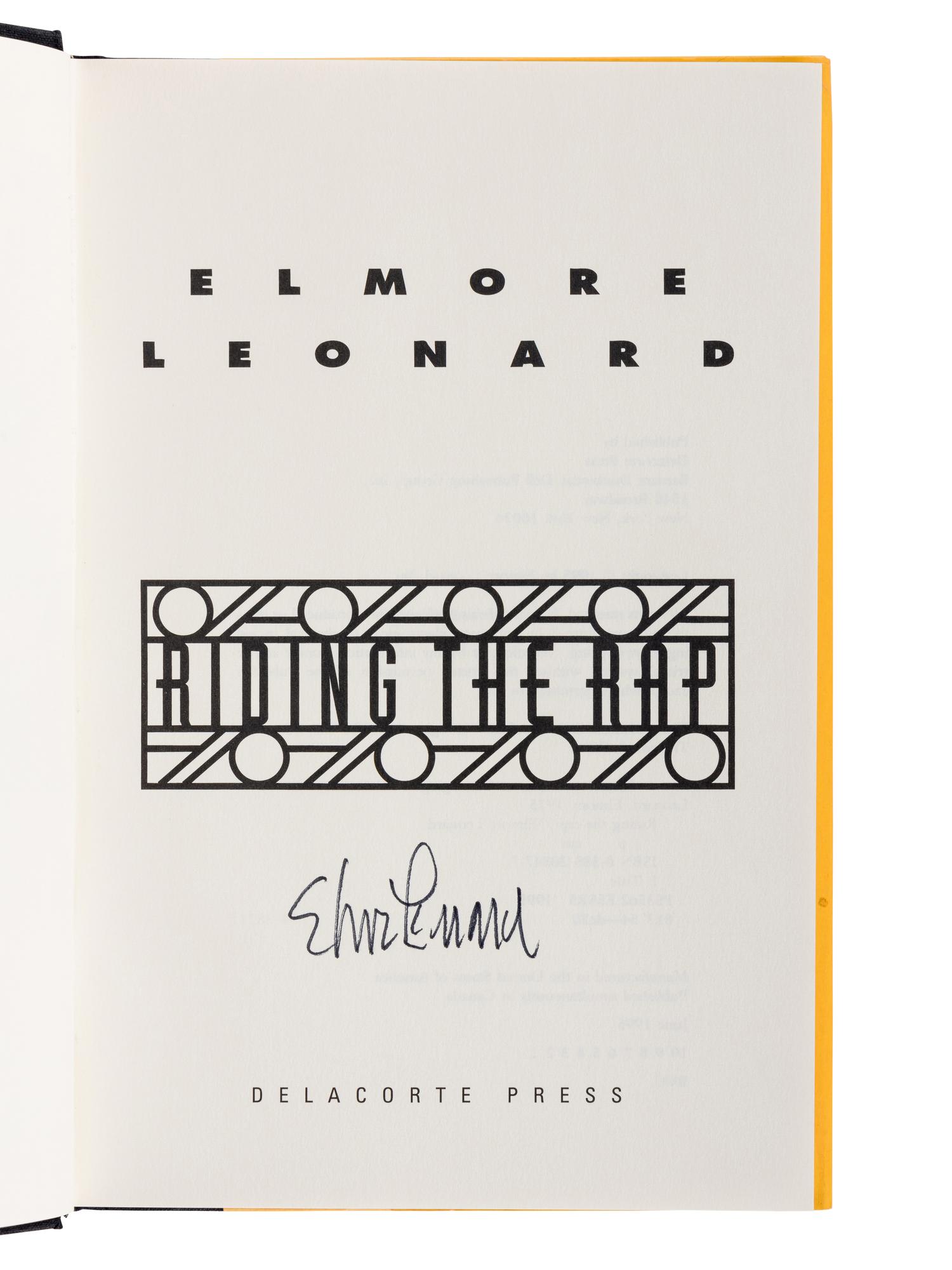 LEONARD, Elmore (1925-2013). A group of 4 FIRST EDITIONS of Leonard’s works later adapted into the series Justified , ALL SIGNED OR INSCRIBED, comprising: