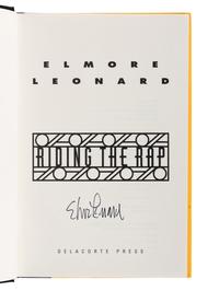LEONARD, Elmore (1925-2013). A group of 4 FIRST EDITIONS of Leonard’s works later adapted into the series Justified , ALL SIGNED OR INSCRIBED, comprising: