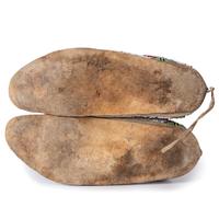 Sioux Quilled and Beaded Hide Moccasins