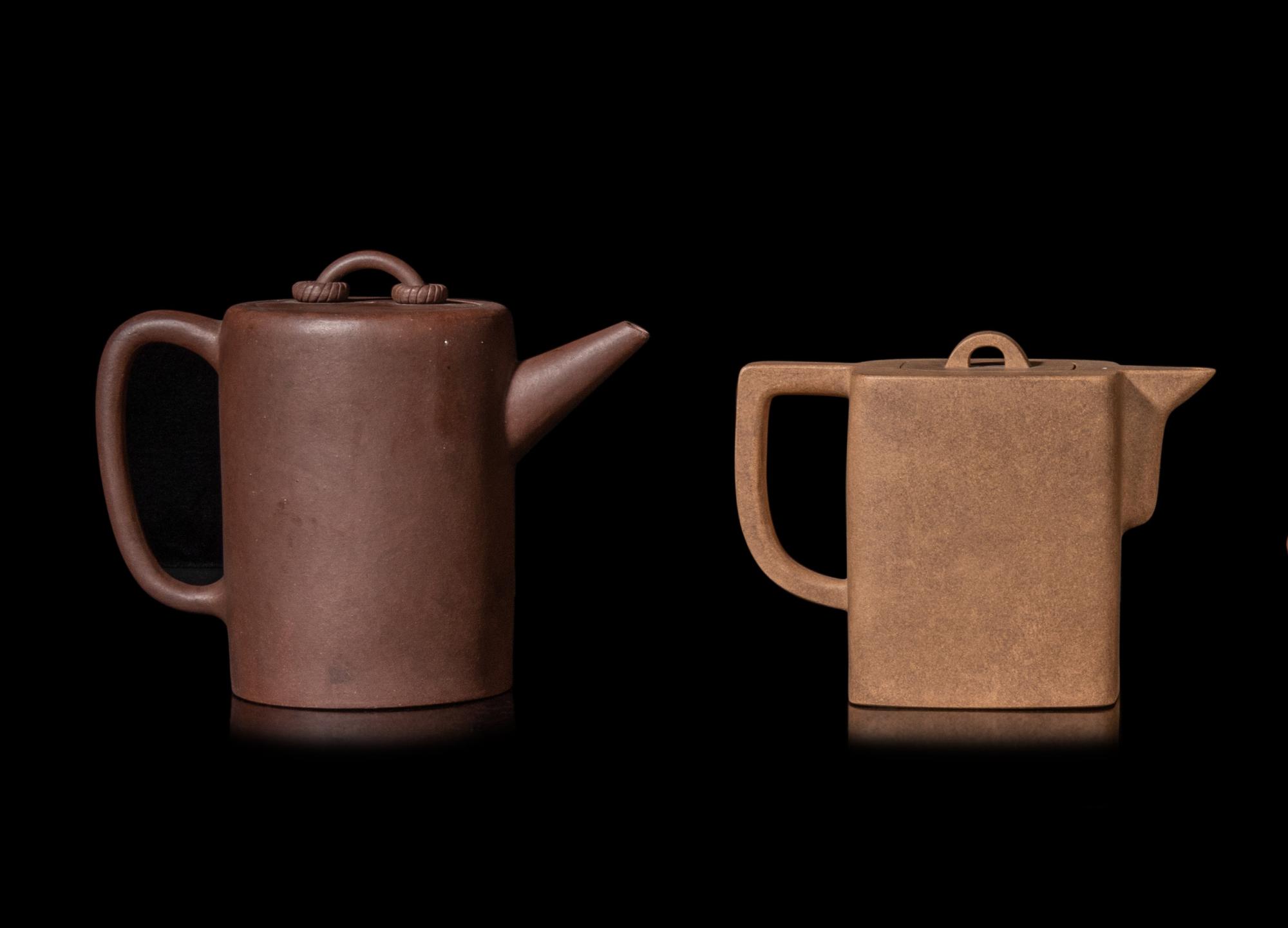 Two Chinese Yixing Zisha Pottery Teapots