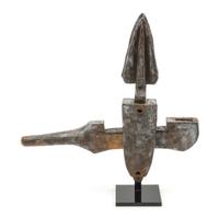 An African Carved Wood Door Lock Height 19 5/8 inches. — 20TH CENTURY